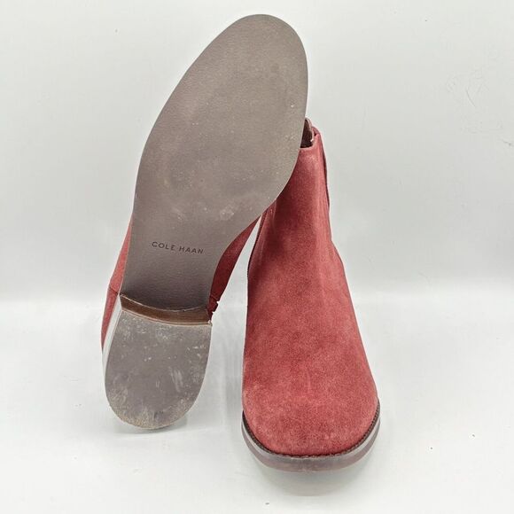 Cole Haan Addie Block Heel Bootie, Dark Garnet Maroon, Size 8B New - Picture 7 of 9